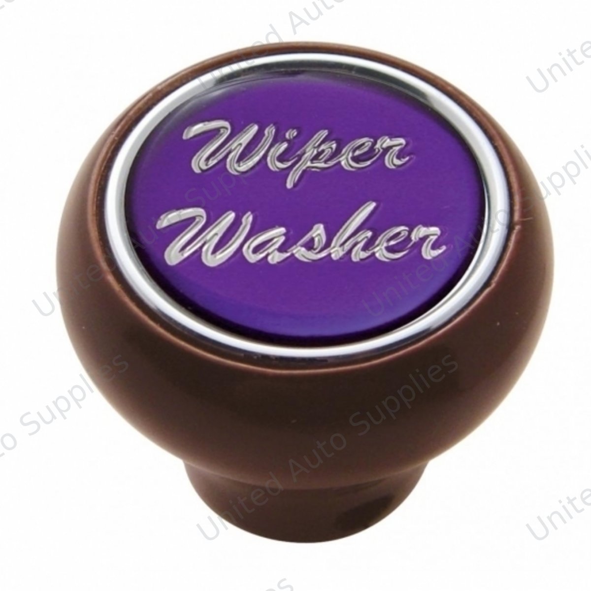"Wiper/Washer" Wood Deluxe Dash Knob - Purple Glossy Sticker