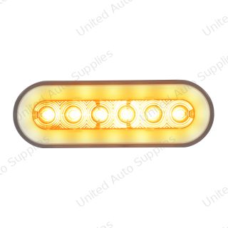 GloLight 22 LED 6" Oval Turn Signal Light - Amber LED/Clear Lens