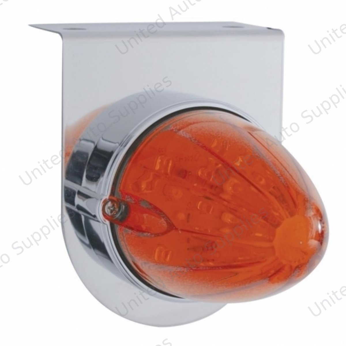 Stainless Light Bracket With 19 LED Watermelon Light - Amber LED/Dark Amber Lens