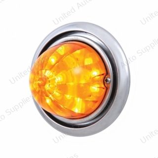 Front Bumper Light With 17 Amber LED Dual Function Watermelon Light For Freightliner Columbia - Amber Lens
