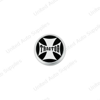 "Tractor" Deluxe Air Valve Knob - Black Maltese Cross Sticker
