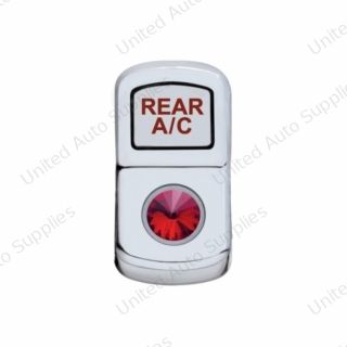 "Rear A/C" Rocker Switch Cover With Red Crystal