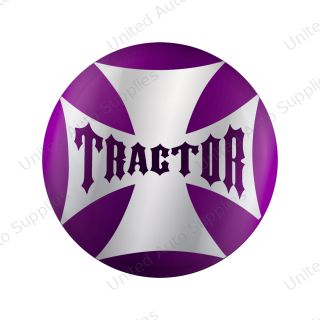 "Tractor" Maltese Cross Air Valve Knob Candy Color Sticker - Candy Purple