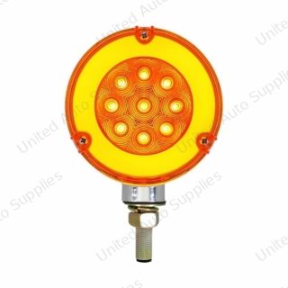 GloLight 54 LED Single Stud Double Face Turn Signal Light - Amber & Red LED/Amber & Red Lens