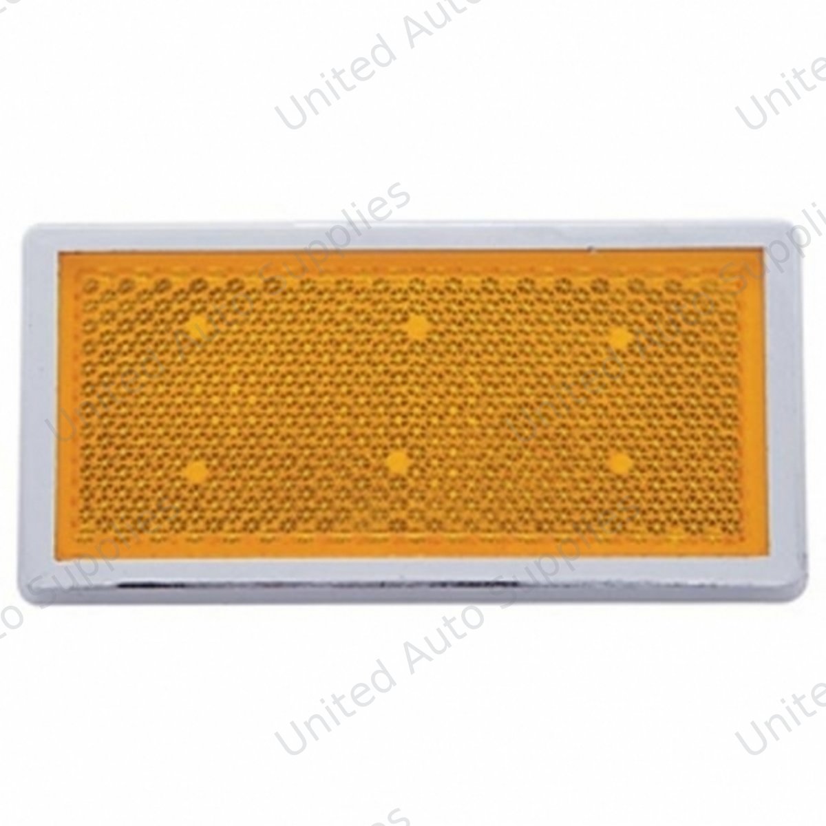 Rectangular Quick Mount Reflector With Chrome Bezel - Amber