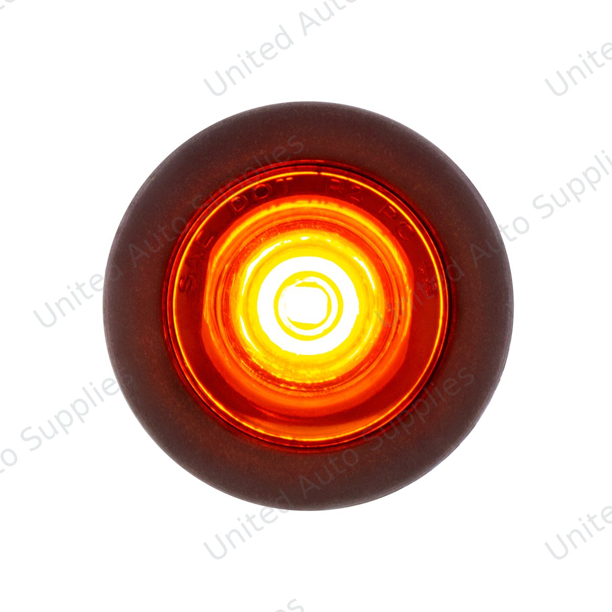 1 LED 3/4" Mini Clearance Light Amber LED With Amber Lens With Rubber Grommet (Bulk)