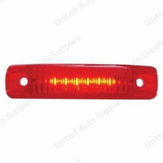 6 LED Rectangular Streamline Light (Clearance/Marker) - Red LED/Red Lens