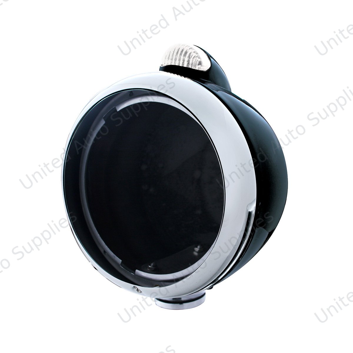 Black Guide 682-C Headlight No Bulb With Dual Mode LED Signal - Clear Lens