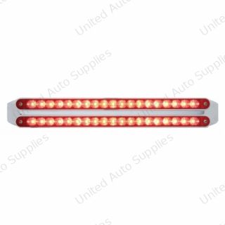 Dual 19 LED 12" Reflector Light Bars (Stop, Turn & Tail) - Red LED/Red Lens