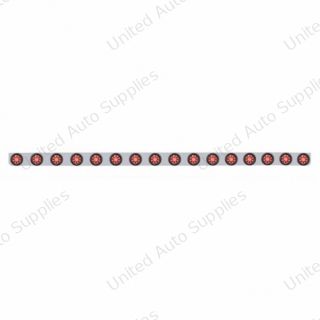 79-1/2" SS Bumper Light Bracket With 16X 9 LED 2" Beehive Light -Red LED & Lens