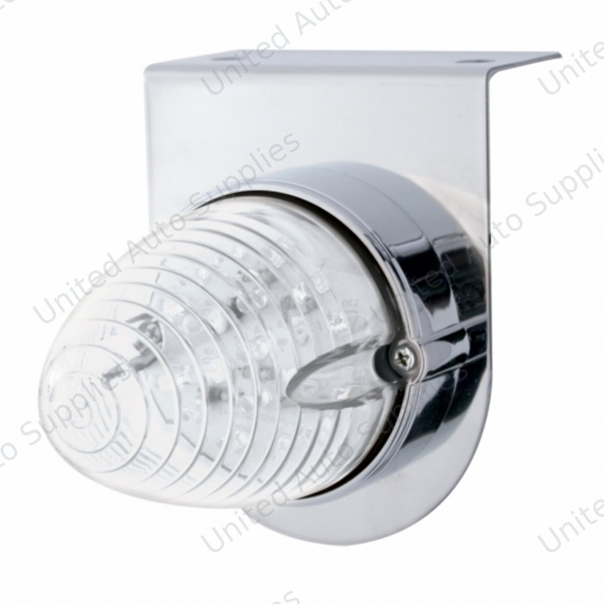 Stainless Light Bracket With 19 LED Beehive Light - Amber LED/Clear Lens