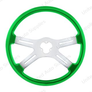 18" Candy Color 4 Spoke Steering Wheel - Candy Apple Green