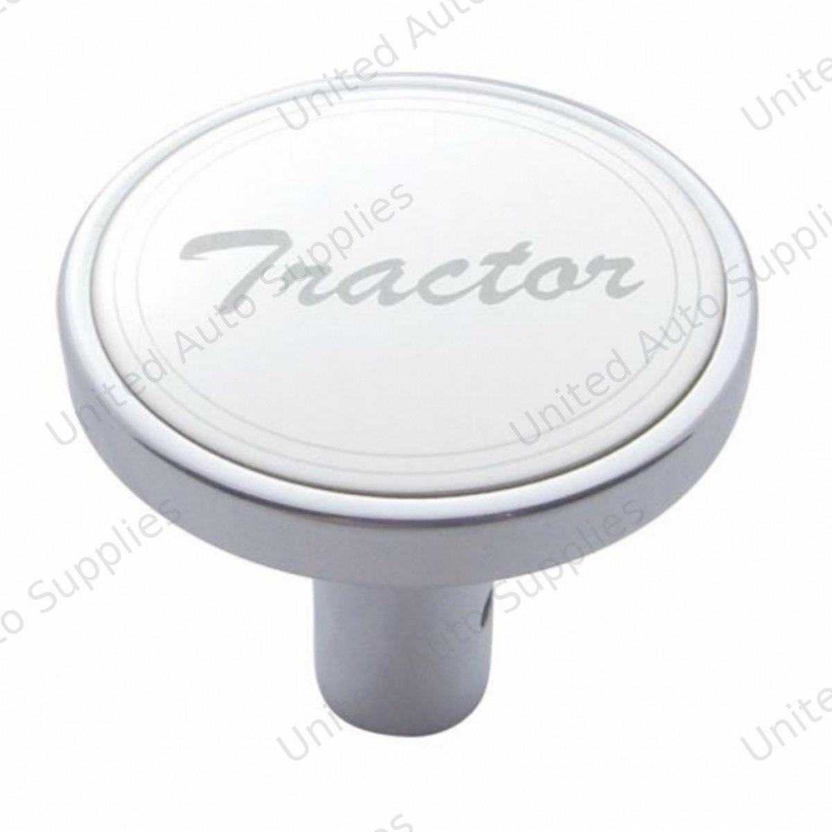 "Tractor" Long Air Valve Knob - Stainless Plaque With Cursive Script