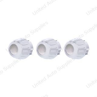 Chrome Outer A/C Control Knob Set For 2006+ Kenworth (Card of 3)