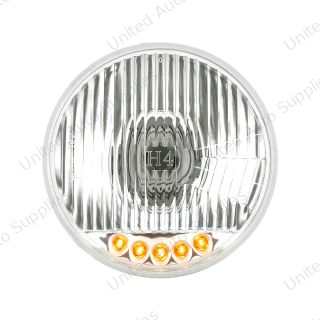 5-3/4" Crystal Halogen Headlight With 5 LED Position Lights
