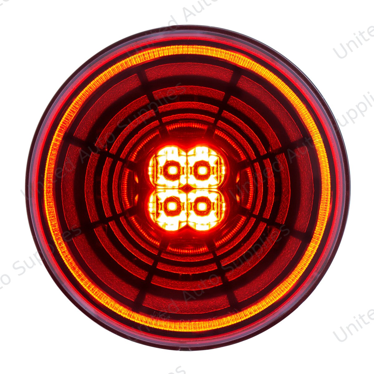 Abyss 13 LED 4" Round Stop/Turn/Tail Light - Red LED/Red Lens