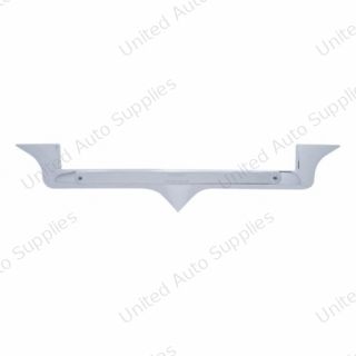 Chrome Hood Emblem Trim With 14 LED Light Bar For Kenworth - Amber LED/Chrome Lens