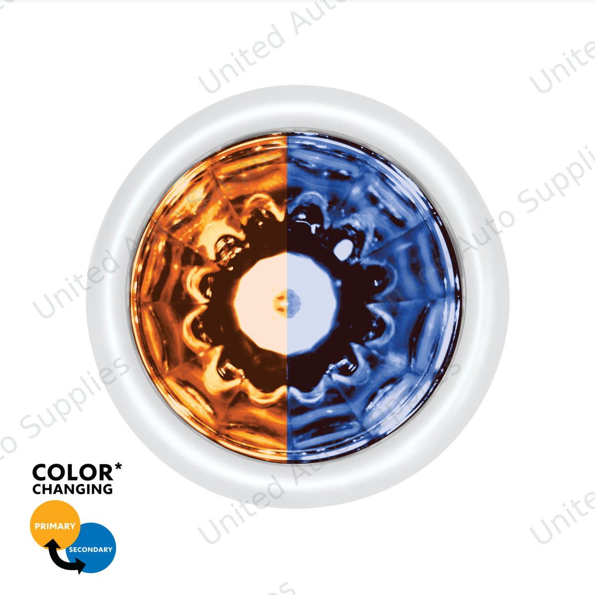 Double Fury UltraBurst 9 LED Dual Function 1-1/2" Watermelon Clearance/Marker Light-Amber & Blue LED