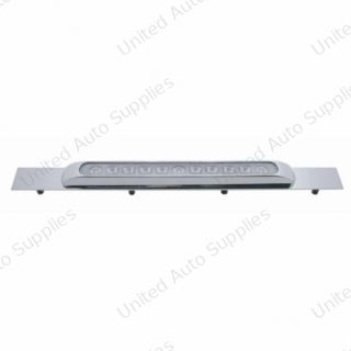 Chrome Top Mud Flap Plate With 11 LED 17" Light Bar & Bezel - Amber LED/Clear Lens (Each)