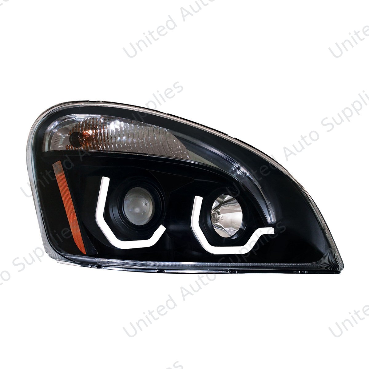 Blackout Projection Headlight With White LED Position Light For 2008-2017 Freightliner Cascadia - Passenger