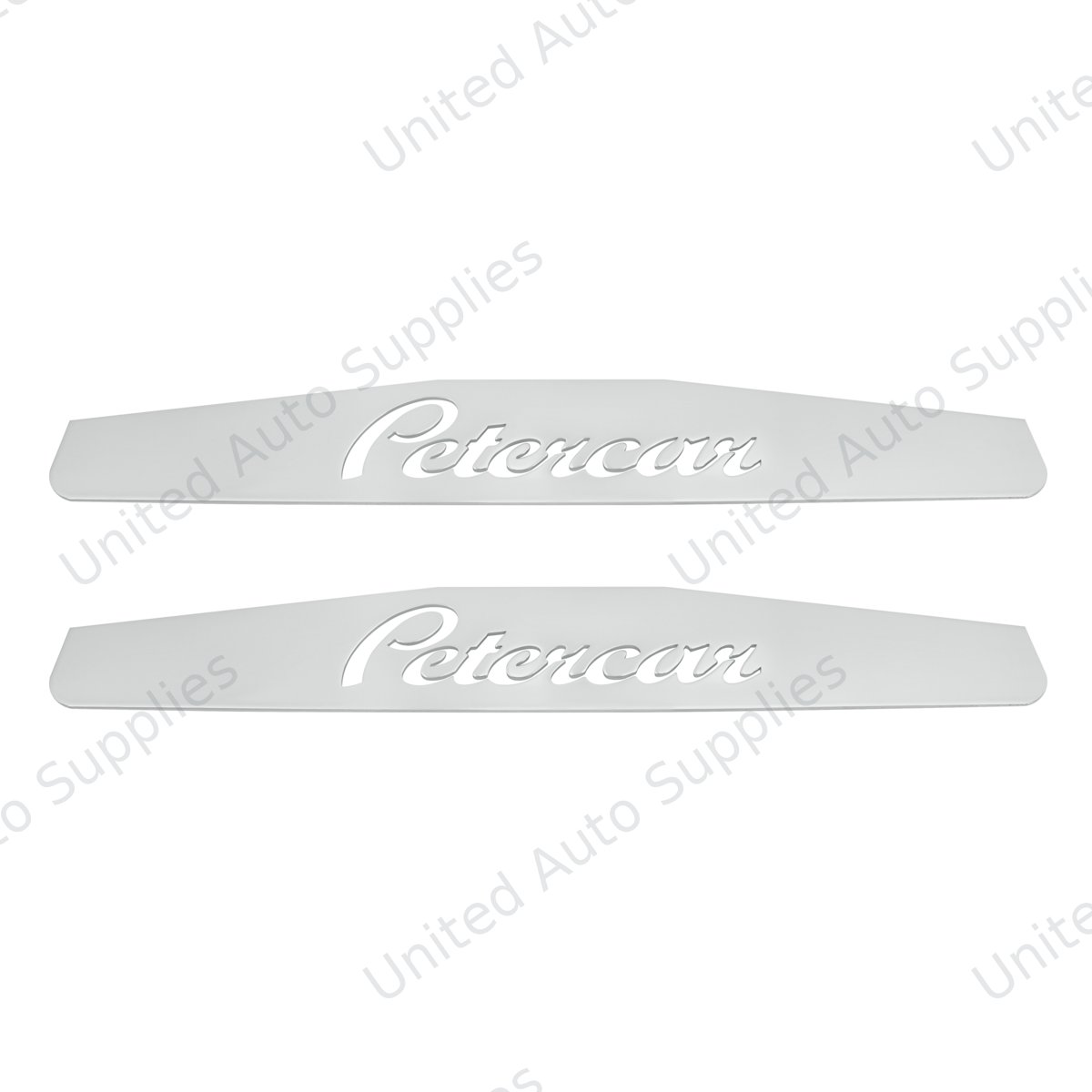 4" X 24" Chrome Petercar Bottom Mud Flap Plate - Welded Stud (Card of 2)