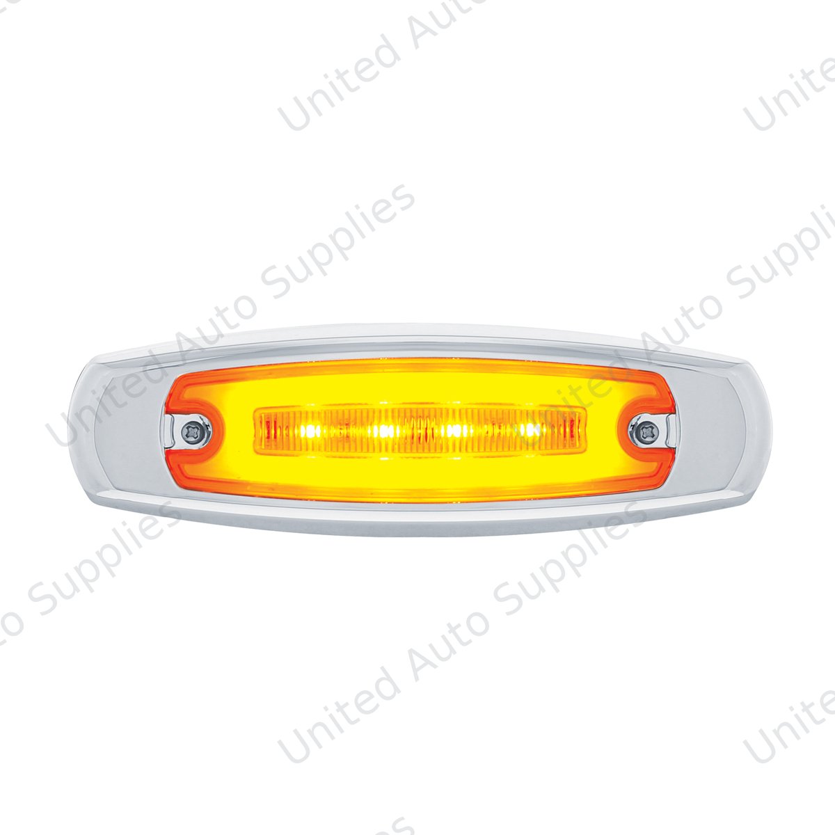 GloLight 16 LED Rectangular Clearance/Marker Light With Bezel - Amber LED/Amber Lens (Bulk)