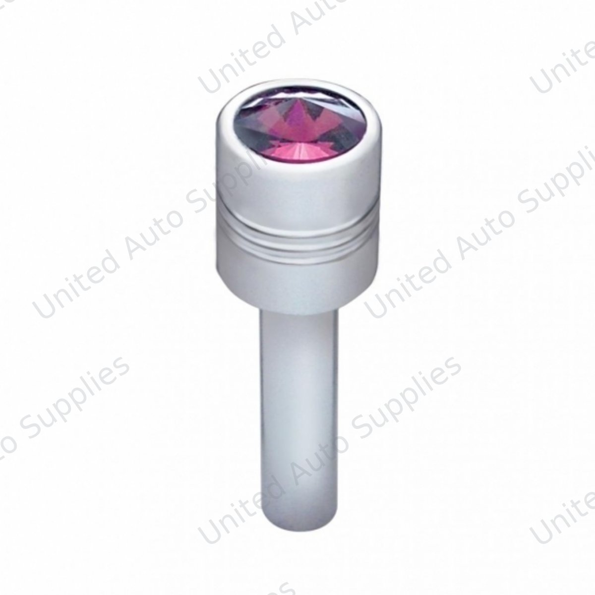 Chrome Door Lock Knob With 9/16" Purple Crystal (2-Pack)