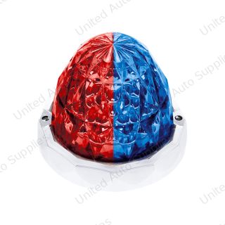 Double Fury 19 LED Dual Function Crystal Watermelon Light With Chrome Bezel-Red & Blue LED/Clear Lens