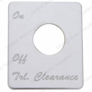 Stainless Steel Switch Name Plate For Peterbilt - Trailer Clearance