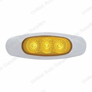 3 LED Reflector Light (Clearance/Marker) - Amber LED/Amber Lens