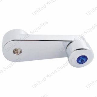 Chrome Window Crank With Crystal For Freightliner - Blue Crystal