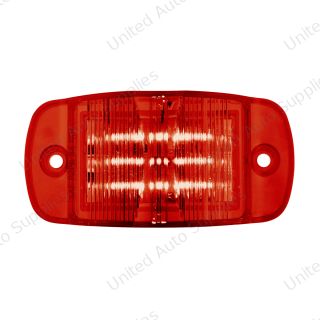8 LED Rectangular Clearance/Marker Light - Red LED/Red Lens (Bulk)