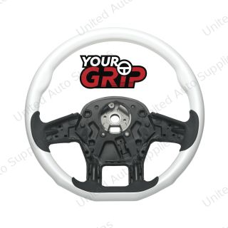 18" YourGrip Wood Candy Color Steering Wheel For 2012-2021 PB 579 & 2013-2021 KW T680-Pearl White