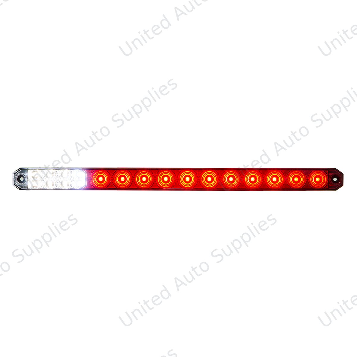17" 27 LED Low Profile Light Bar (Stop, Turn & Tail) With Back-Up Light - Red & White LED/ Clear Lens