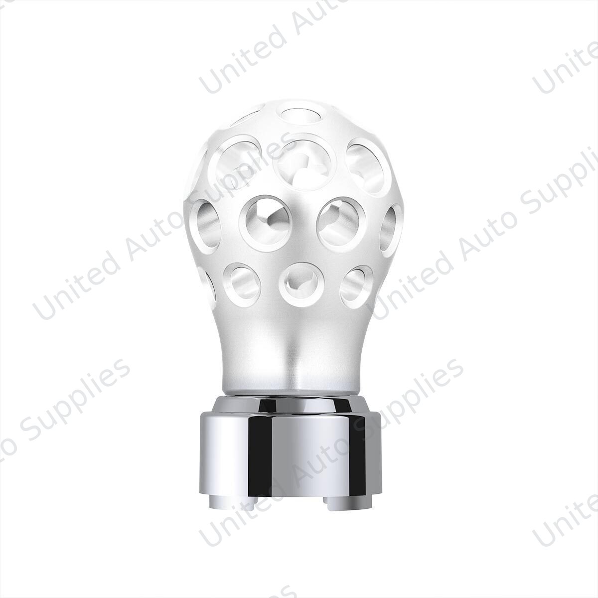 Thread-On Annodized Phoenix Ball Gearshift Knob With LED 9/10 Speed Adapter-White LED
