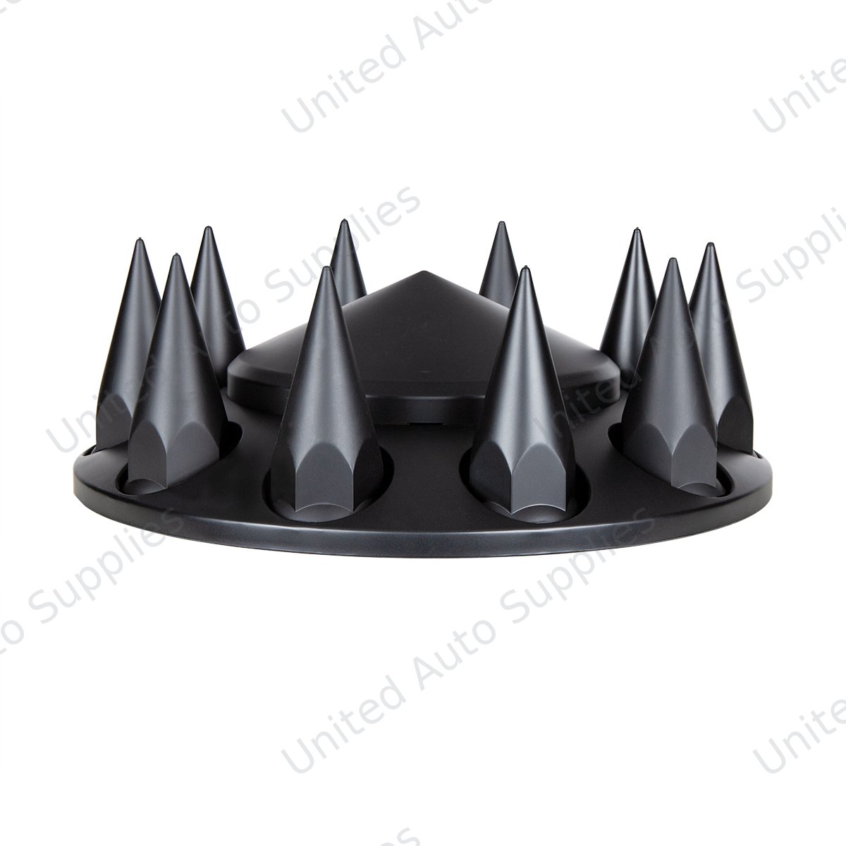 Pointed Front Axle Cover With 33mm Spike Thread-On Nut Covers - Matte Black