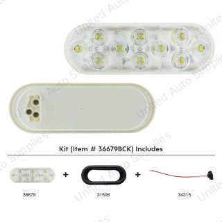 20 LED 6" Oval Back-Up Light Kit - Competition Series