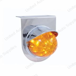 Stainless Light Bracket With 17 LED Watermelon Light & Visor - Amber LED/Amber Lens