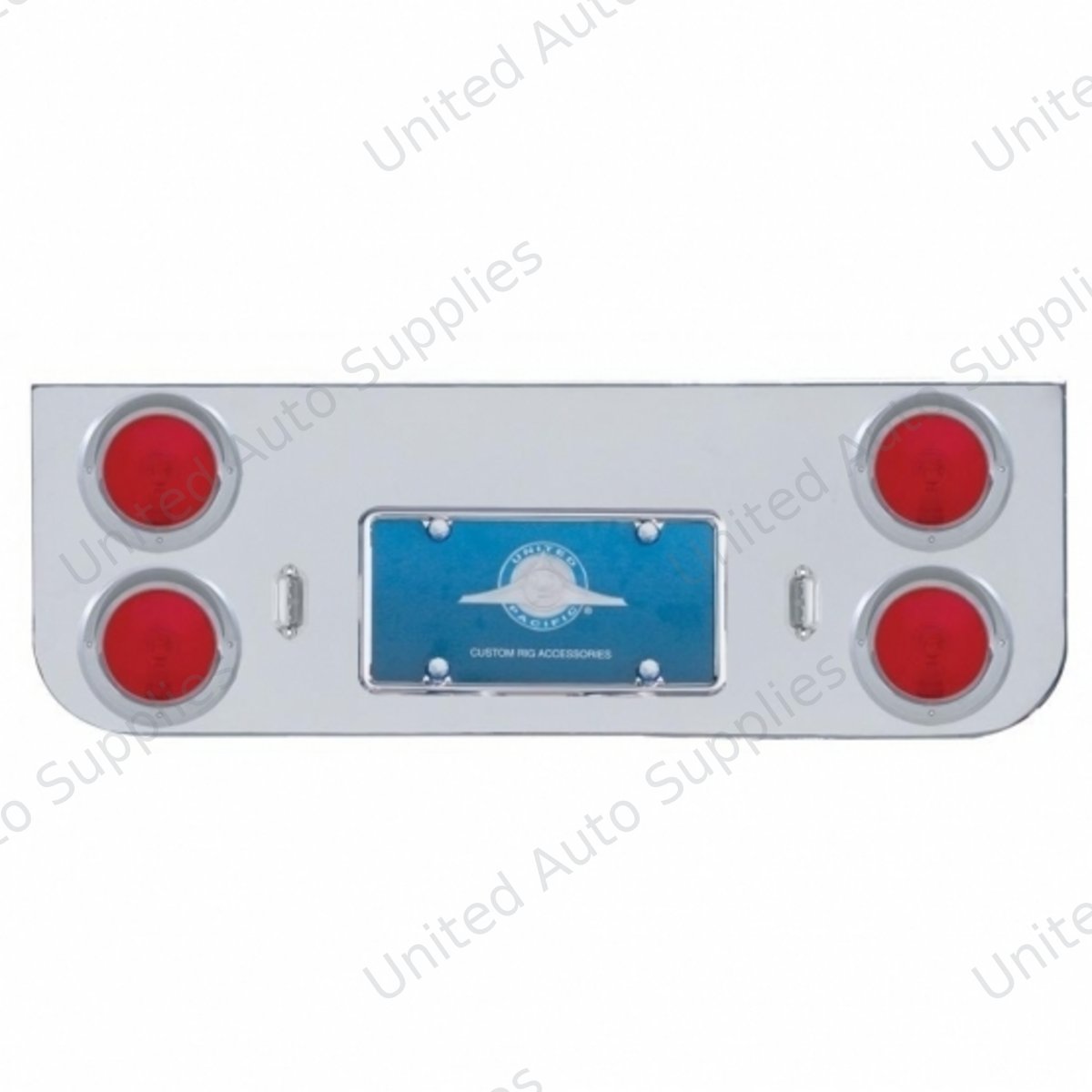 Chrome Rear Center Panel With Four 4" Lights & Visors