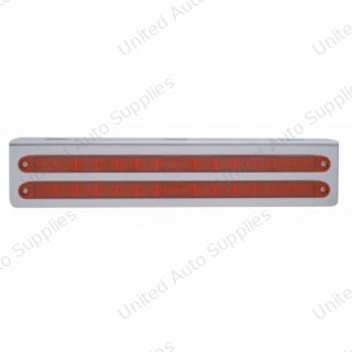 12-3/4" Stainless Light Bracket With 2X 14 LED 12" Light Bars - Red LED/Red Lens