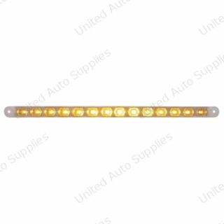 14 LED 12" Turn Signal Light Bar - Amber LED/Clear Lens (Bulk)