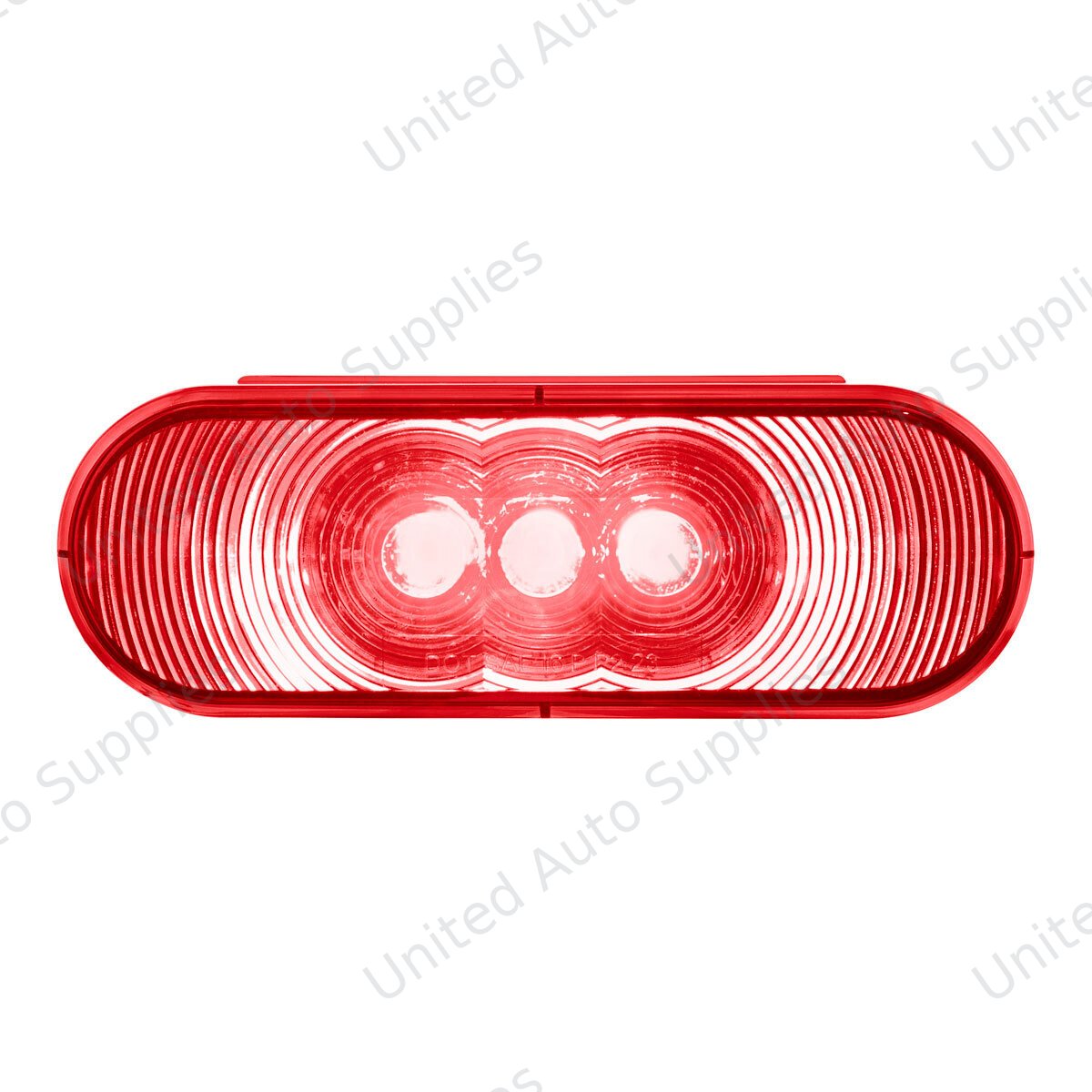 3 LED 6" Oval Light (Stop, Turn, & Tail)- Red LED/Red Lens
