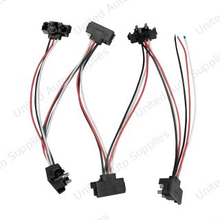 6 Count 3-Prong Male Right Angle Bullet Plugs Wire Harness Roll - 7-1/2" Lead Between Plugs