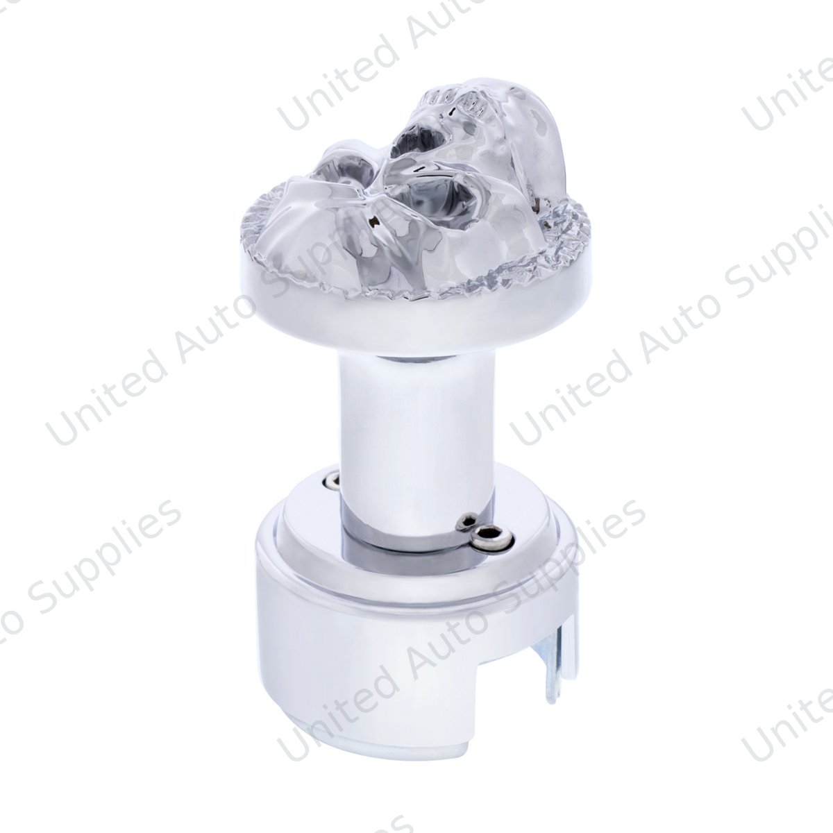 Skull Thread-On Gearshift Knob With 13/15/18 Speed Adapter - Chrome