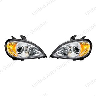 Chrome Projection Headlight Set For 2001-2020 Freightliner Columbia (Pair)