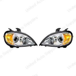 Chrome Projection Headlight Set For 2001-2020 Freightliner Columbia (Pair)