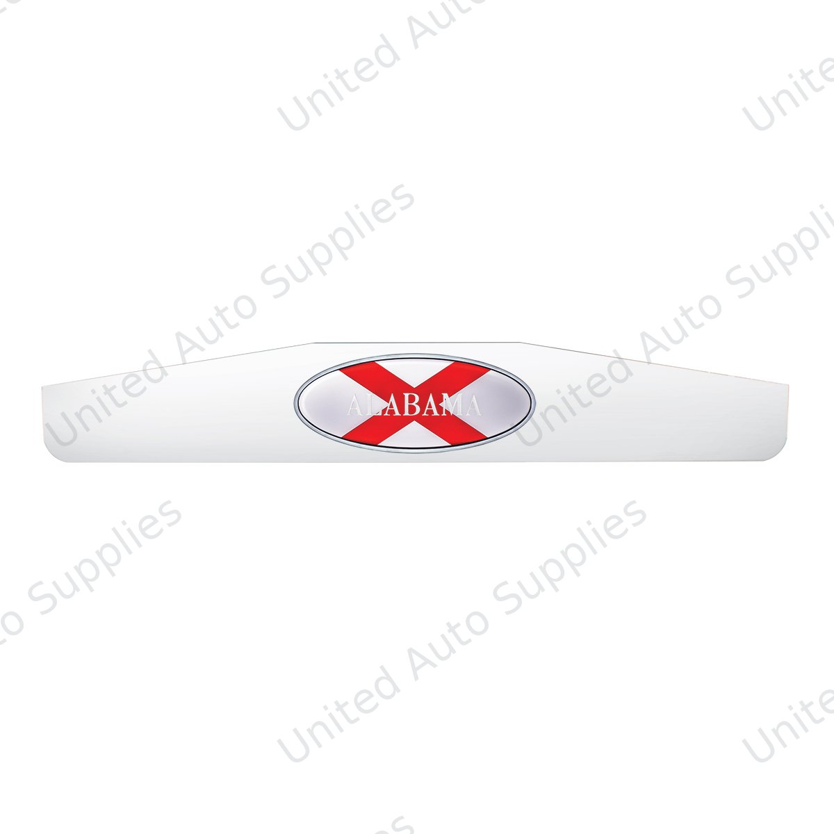 4" X 24" Chrome Bottom Mud Flap Weight With Oval Alabama Flag Emblem