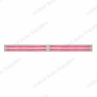 Chrome Top Mud Flap Plate With Four 24 LED 12" GloLight Bars - Red LED/Clear Lens (Each)