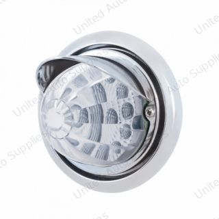 Front Bumper Light With 17 Amber LED Reflector Watermelon Light & Visor For Freightliner Columbia - Clear Lens