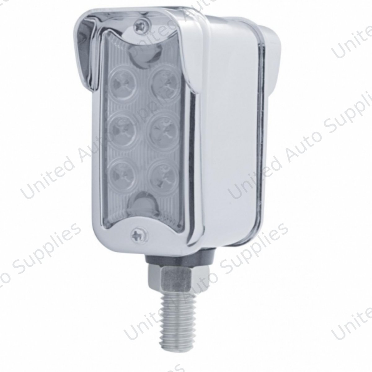 12 LED Dual Function Double Face Light W/Visor - Vertical Mount - Amber & Red LED/Clear Lens